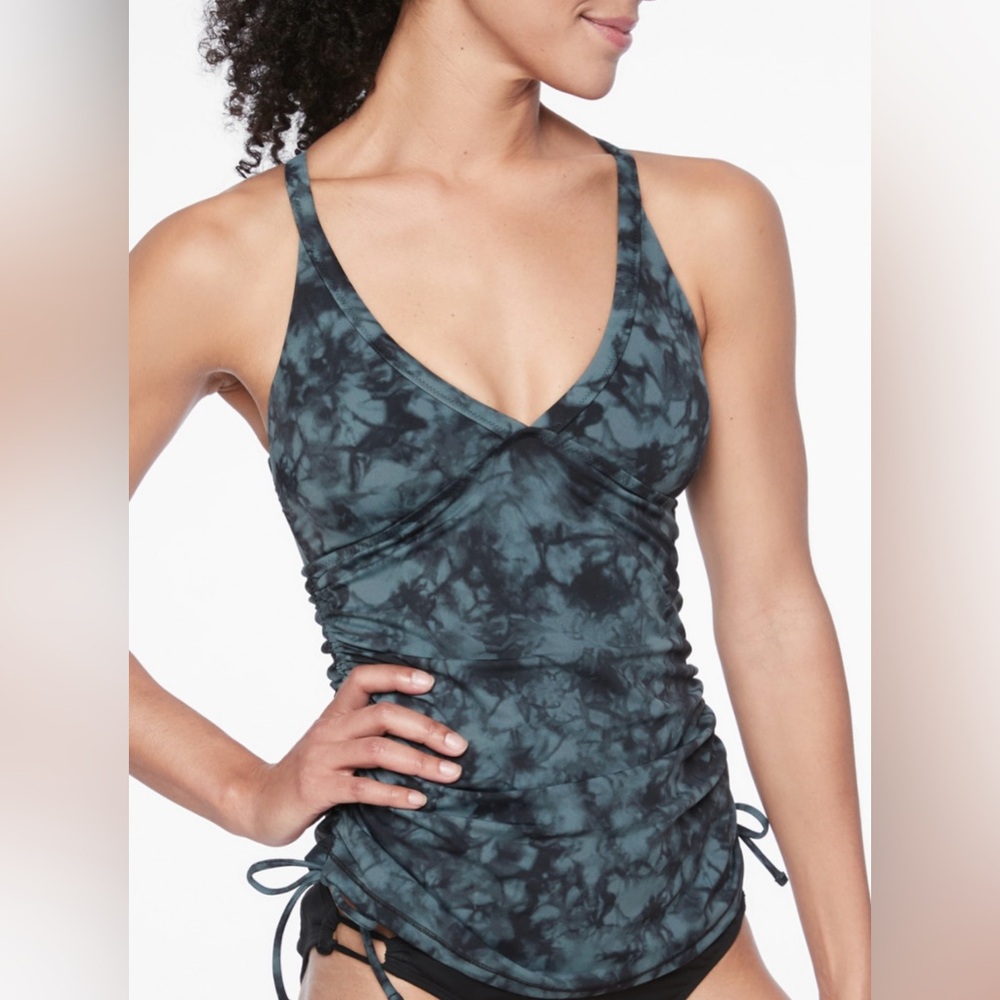 Athleta Shadow Dye Side Scrunch Tankini Top medium